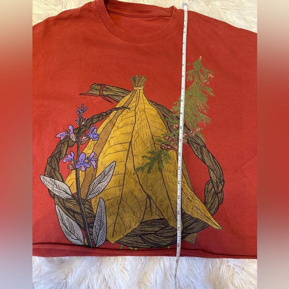 Handmade Reworked Crop Top Nature Graphic Double Sided Cottagecore Tee - Picture 6 of 6